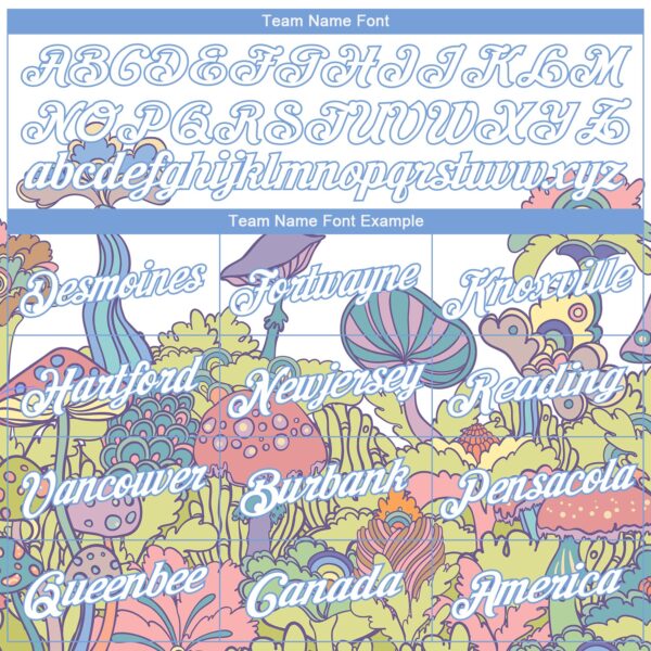 Custom White Light Blue 3D Pattern Design Colorful Flowers And Mushrooms Psychedelic Hallucination Performance T-Shirt