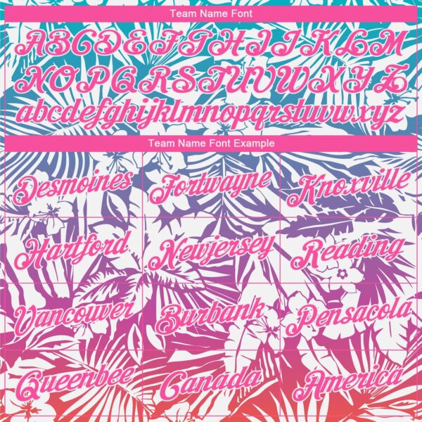 Custom Pink White 3D Pattern Design Tropical Palm Leaves Performance T-Shirt