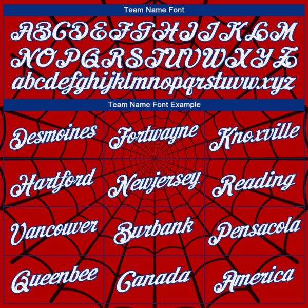 Custom Red White-Royal 3D Pattern Design Spider Performance T-Shirt