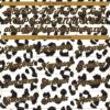 Custom White Black-Old Gold 3D Pattern Design Leopard Performance T-Shirt