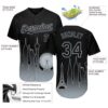 Custom Black Silver 3D Las Vegas City Edition Fade Fashion Authentic Baseball Jersey