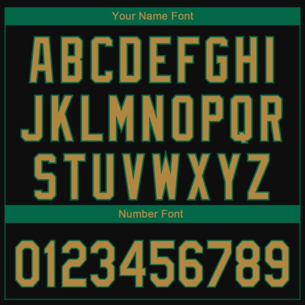 Custom Black Old Gold-Kelly Green 3D Boston City Edition Fade Fashion Authentic Baseball Jersey