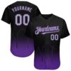 Custom Black Gray-Purple 3D Sacramento City Edition Fade Fashion Authentic Baseball Jersey