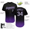 Custom Black Gray-Purple 3D Sacramento City Edition Fade Fashion Authentic Baseball Jersey