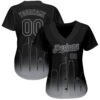 Custom Black-Gray 3D Los Angeles City Edition Fade Fashion Authentic Baseball Jersey