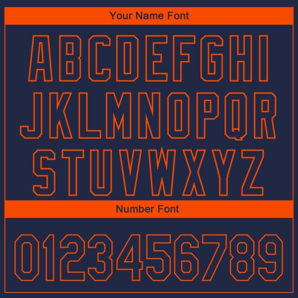 Custom Navy Orange 3D Chicago City Edition Fade Fashion Authentic Baseball Jersey