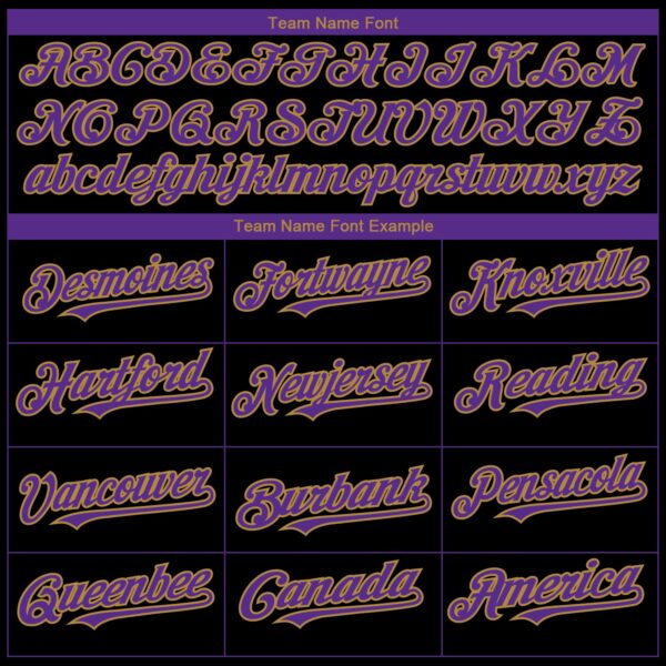 Custom Black Purple-Old Gold 3D Baltimore City Edition Fade Fashion Authentic Baseball Jersey