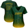 Custom Green Gold 3D Oakland City Edition Fade Fashion Authentic Baseball Jersey