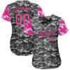 Custom Camo Pink-Black 3D Pink Ribbon Breast Cancer Awareness Month Women Health Care Support Authentic Baseball Jersey