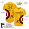 Custom Gold Black-Red 3D Pattern Design Dart Board Target Authentic Baseball Jersey