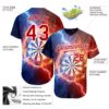 Custom Black Red-White 3D Pattern Design Lightning Flame Dart Board Authentic Baseball Jersey