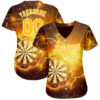 Custom Black Gold-White 3D Pattern Design Lightning Flame Dart Board Authentic Baseball Jersey