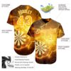 Custom Black Gold-White 3D Pattern Design Lightning Flame Dart Board Authentic Baseball Jersey