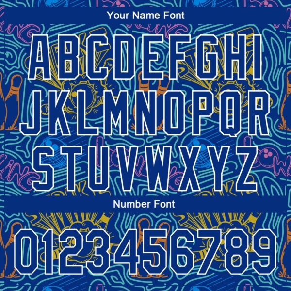 Custom Royal White 3D Pattern Design Bowling Authentic Baseball Jersey