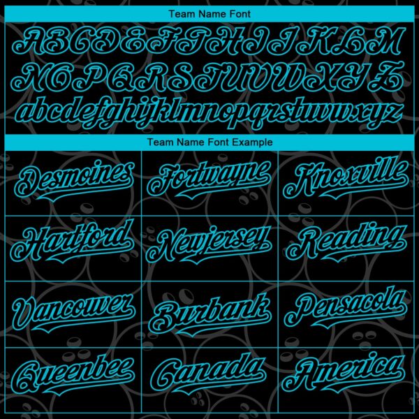 Custom Black Lakes Blue 3D Pattern Design Bowling Ball Authentic Baseball Jersey