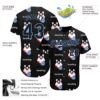 Custom Black Light Blue 3D Pattern Design Bowling Authentic Baseball Jersey