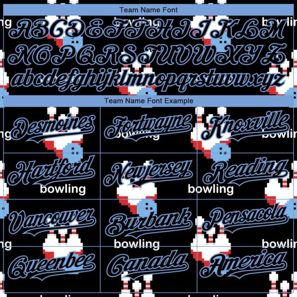Custom Black Light Blue 3D Pattern Design Bowling Authentic Baseball Jersey