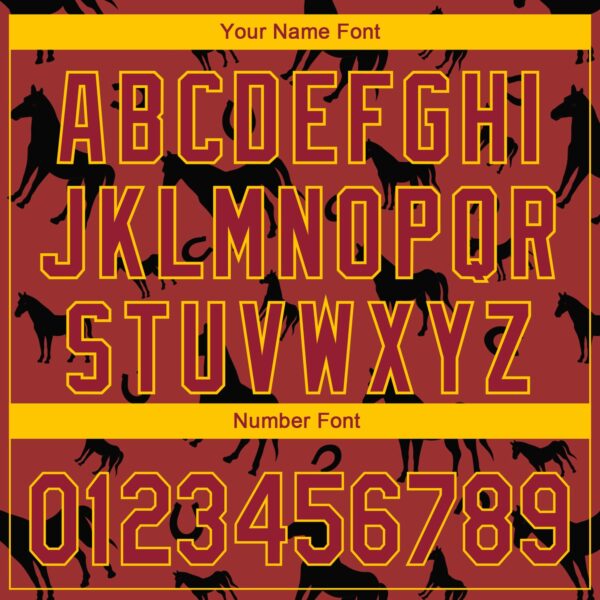 Custom Cardinal Yellow 3D Pattern Design Horse Authentic Baseball Jersey