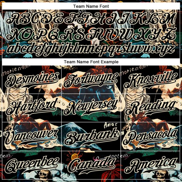 Custom Black Cream 3D Tropical Plant And Skull Fashion Authentic Baseball Jersey