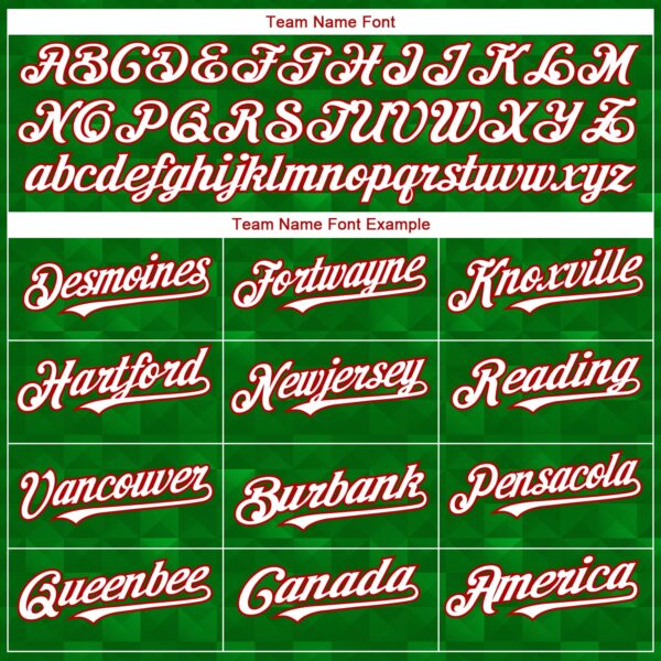 Custom Kelly Green White-Red 3D Mexico Authentic Baseball Jersey