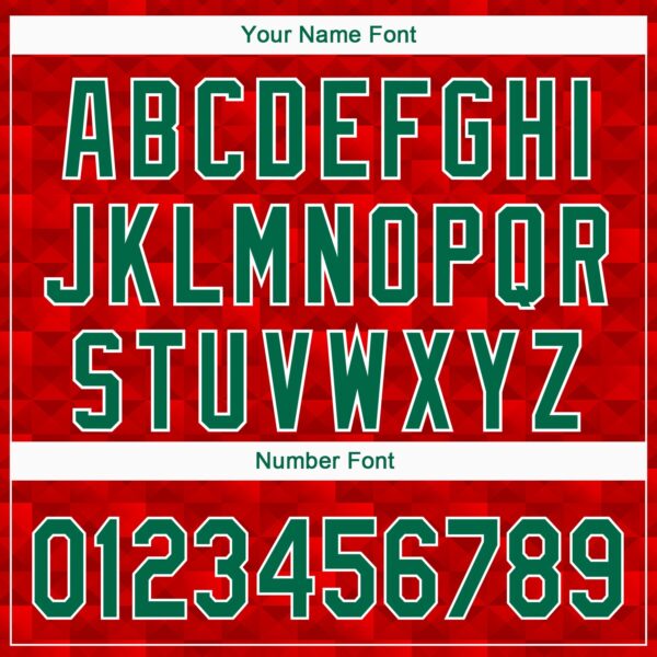 Custom Red Kelly Green-White 3D Mexico Authentic Baseball Jersey