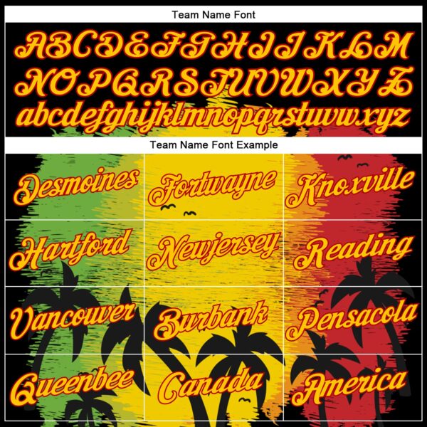 Custom Black Yellow-Red 3D Pattern Design Black History Month Hawaii Palm Trees Performance T-Shirt