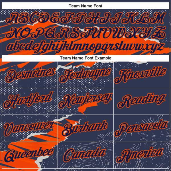 Custom Stitched Navy Orange 3D Pattern Design Torn Paper Style Sports Pullover Sweatshirt Hoodie