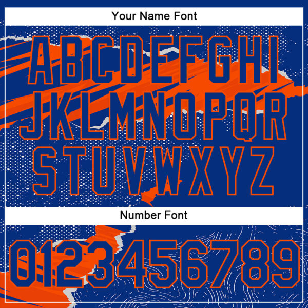 Custom Stitched Royal Orange 3D Pattern Design Torn Paper Style Sports Pullover Sweatshirt Hoodie