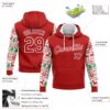 Custom Stitched Red White Christmas 3D Sports Pullover Sweatshirt Hoodie
