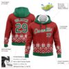 Custom Stitched Red Kelly Green-White Christmas Snowflakes 3D Sports Pullover Sweatshirt Hoodie