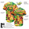 Custom Yellow Kelly Green 3D Pattern Design African Happy Kwanzaa Authentic Baseball Jersey