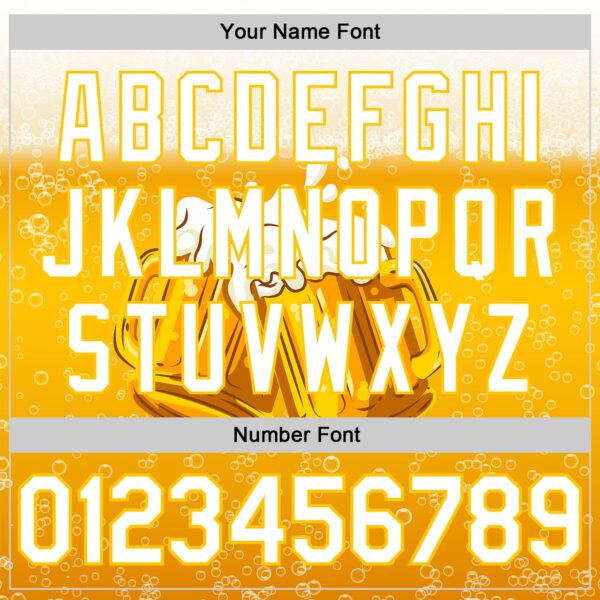 Custom Yellow White 3D Pattern Design International Beer Day Authentic Baseball Jersey