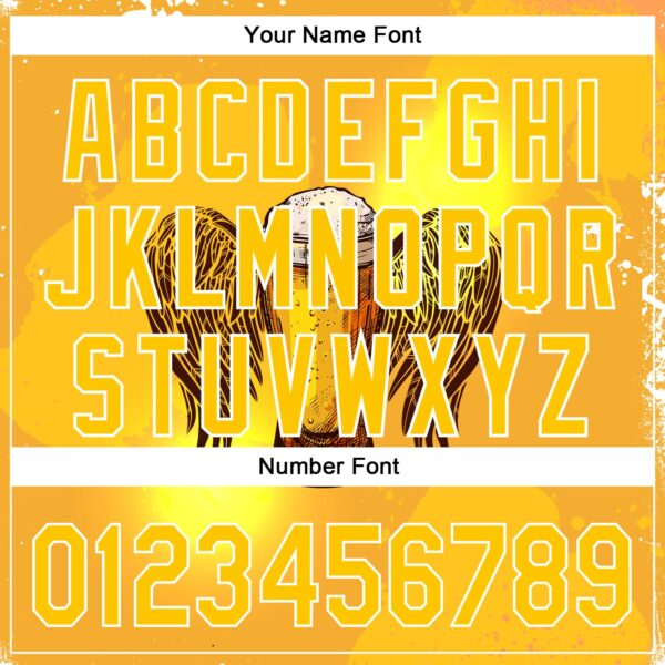 Custom Yellow White 3D Pattern Design Beer Authentic Baseball Jersey