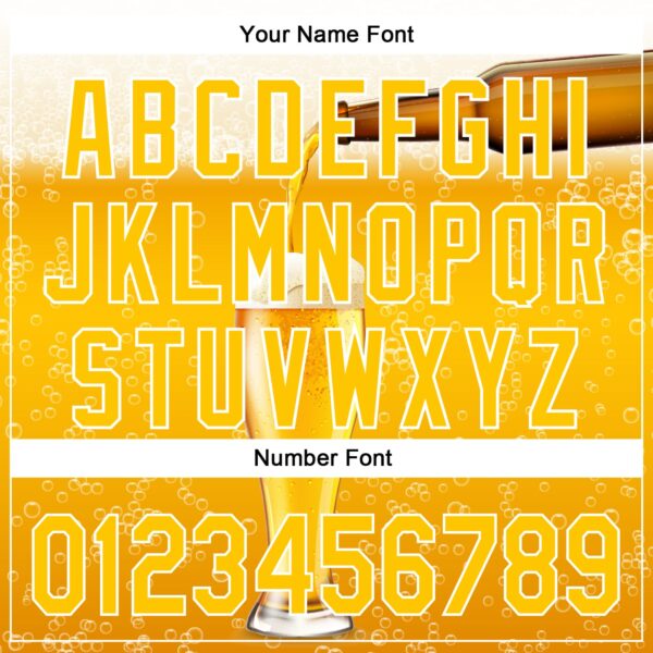 Custom Yellow White 3D Pattern Design Beer Authentic Baseball Jersey