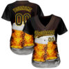 Custom Black Yellow 3D Pattern Design Beer Festival Authentic Baseball Jersey