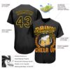 Custom Black Yellow 3D Pattern Design International Beer Day Authentic Baseball Jersey