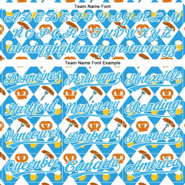 Custom White Sky Blue 3D Pattern Design Beer Festival Authentic Baseball Jersey