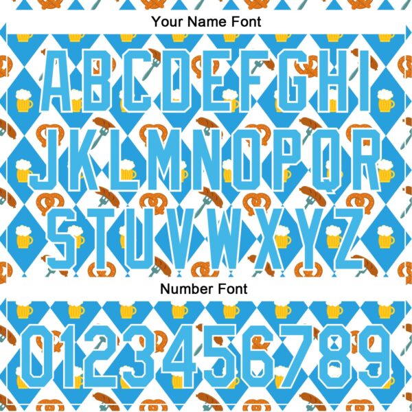 Custom White Sky Blue 3D Pattern Design Beer Festival Authentic Baseball Jersey