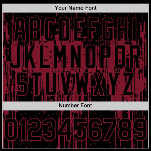 Custom Black Crimson 3D Pattern Design Dripping Splatter Art Authentic Baseball Jersey