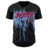Custom Black Light Blue-Pink 3D Pattern Design Dripping Splatter Art Authentic Baseball Jersey