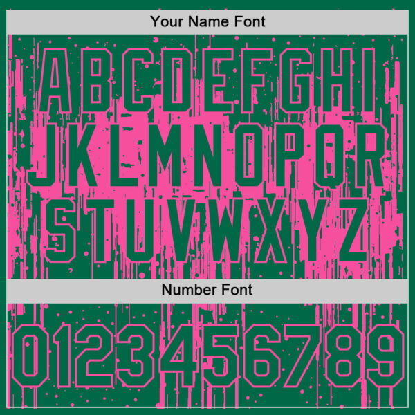 Custom Kelly Green Pink 3D Pattern Design Dripping Splatter Art Authentic Baseball Jersey