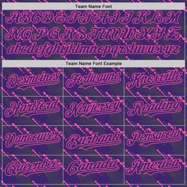 Custom Purple Pink 3D Pattern Design Slant Lines Authentic Baseball Jersey