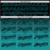 Custom Black Teal 3D Pattern Design Gradient Square Shapes Authentic Baseball Jersey