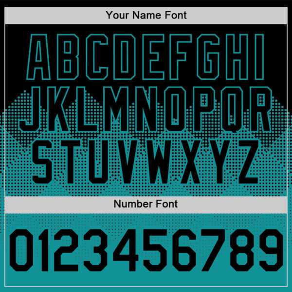 Custom Black Teal 3D Pattern Design Gradient Square Shapes Authentic Baseball Jersey