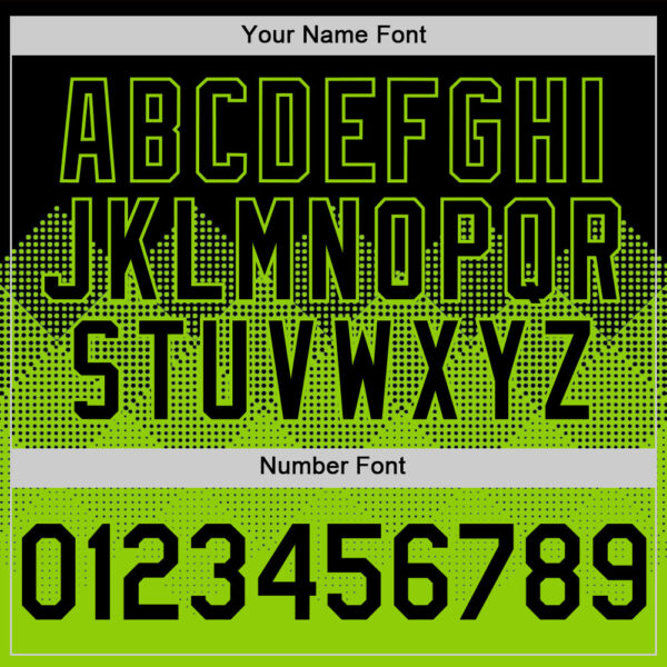 Custom Black Neon Green 3D Pattern Design Gradient Square Shapes Authentic Baseball Jersey