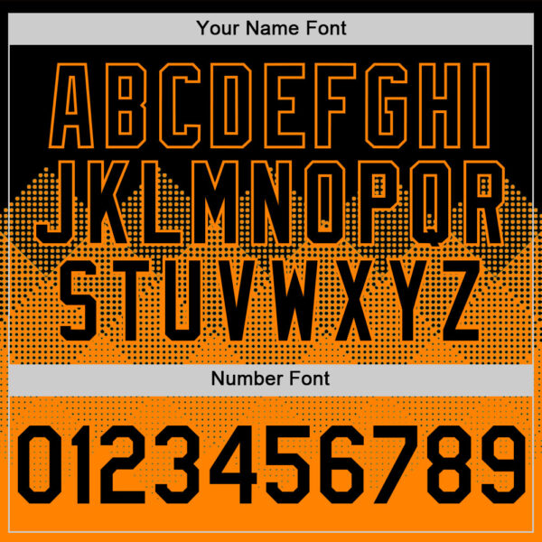 Custom Black Bay Orange 3D Pattern Design Gradient Square Shapes Authentic Baseball Jersey