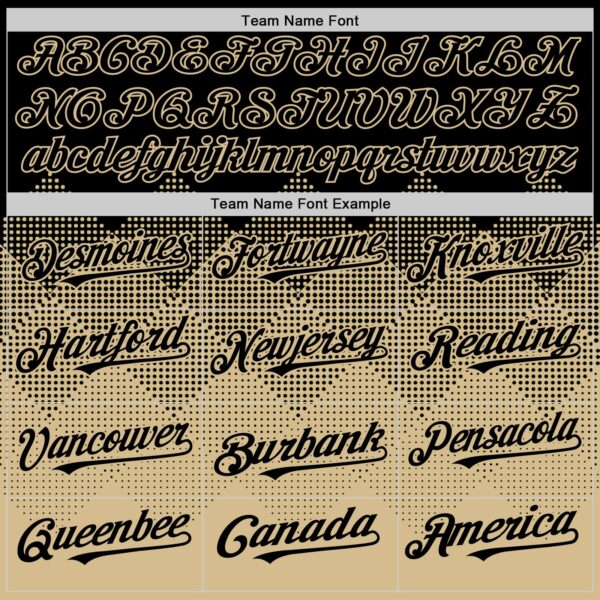 Custom Black Vegas Gold 3D Pattern Design Gradient Square Shapes Authentic Baseball Jersey