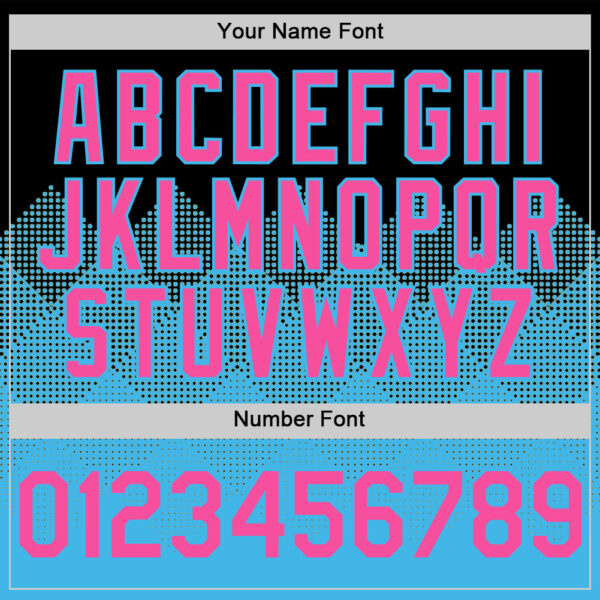 Custom Black Pink-Sky Blue 3D Pattern Design Gradient Square Shapes Authentic Baseball Jersey