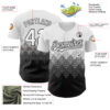 Custom White Black 3D Pattern Design Gradient Square Shapes Authentic Baseball Jersey