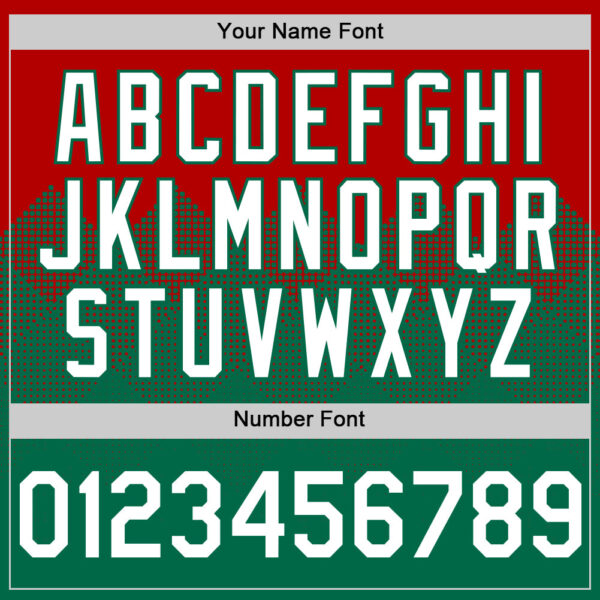 Custom Red White-Kelly Green 3D Pattern Design Gradient Square Shapes Authentic Baseball Jersey